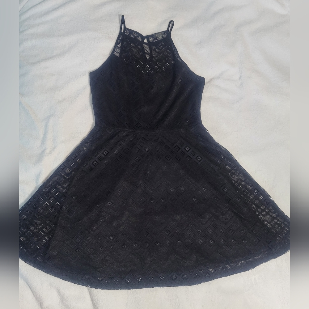 Lily Rose Black Lace Halter Mini Dress